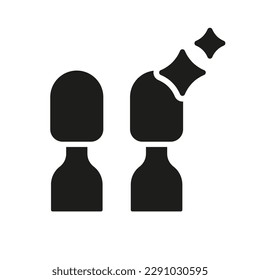 Dental Veneer Silhouette Icon. Shine Teeth, Tooth Care Glyph Pictogram. Installation Ceramic Procedure for Teeth. Human Oral Beauty. Dentistry Symbol. Dental Treatment. Isolated Vector Illustration.