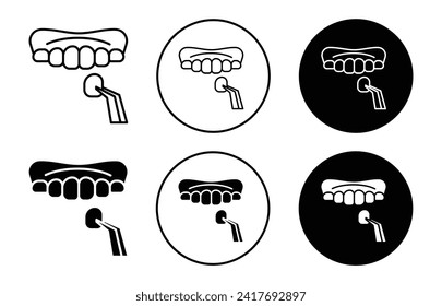 dental veneer vector icon set collection. dental veneer Outline flat Icon.