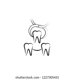 dental veneers, dental treatment icon. Element of dantist for mobile concept and web apps illustration. Hand drawn icon for website design and development, app development