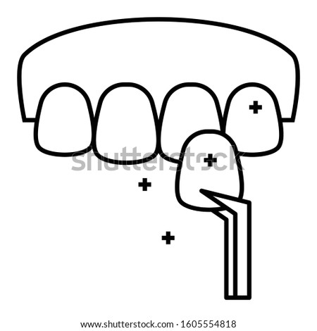 Dental Veneers Vector Icon Design Concept, porcelain veneer laminate on white background, Cosmetic dentistry Symbols