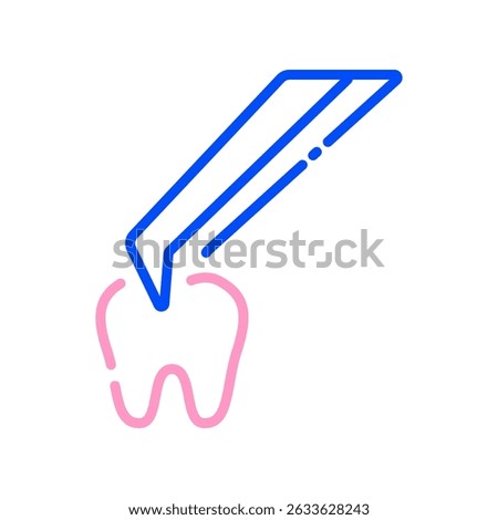 Dental Veneers Vector for Smile Makeover and Cosmetic Dentistry. Thin tooth cover icon, aesthetic dental design, oral beauty concept