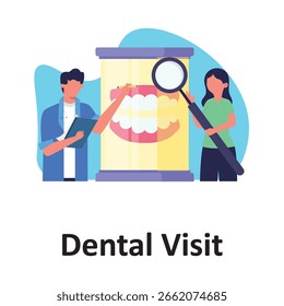 Dental Visit Vector Illustration which can easily edit or modify

