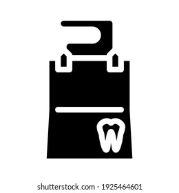 vector de icono de borrado dental de glifo. signo de limpiado dental. símbolo de contorno aislado ilustración negra