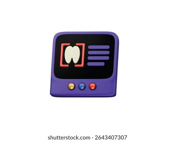 dental x ray icon 3d illustration render