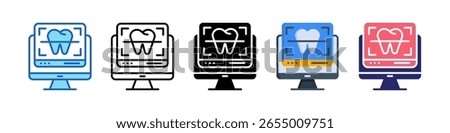 Dental X Ray Icon Multiple Style Set Collection.