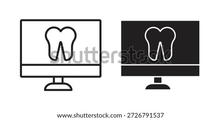 Dental X ray icon set. minimal logotype web element pack.