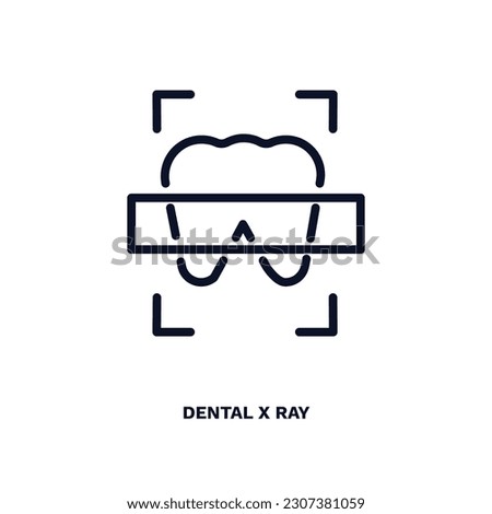 dental x ray icon. Thin line dental x ray icon from dental health collection. Editable dental x ray symbol can be used web and mobile