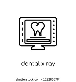 Dental X Ray Icon. Trendy Modern Flat Linear Vector Dental X Ray Icon On White Background From Thin Line Dentist Collection, Editable Outline Stroke Vector Illustration