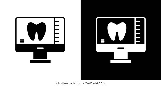 Ícone de raio X dentário Silhueta de vetor para coleção de gráficos e web design