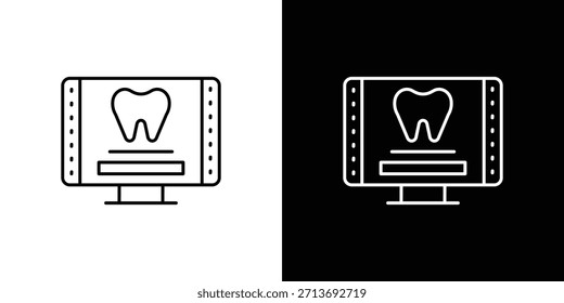 Dental X ray icon vector logo outline. thin line symbols