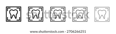 Dental X ray icon web Vector collection in black strokes