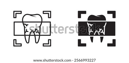 Dental X ray icons in outline and fill. vector illustration for ui.