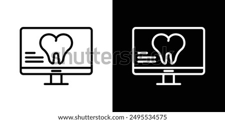 Dental X ray line icon vector illustration set.