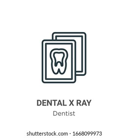 Dental X Ray Outline Vector Icon. Thin Line Black Dental X Ray Icon, Flat Vector Simple Element Illustration From Editable Dentist Concept Isolated Stroke On White Background