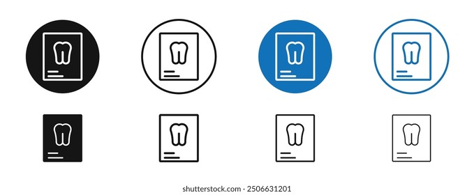 Dental X ray vector icon in black and blue colors