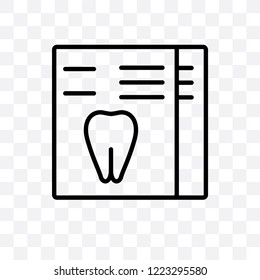 Dental X ray vector linear icon isolated on transparent background, Dental X ray transparency concept can be used for web and mobile