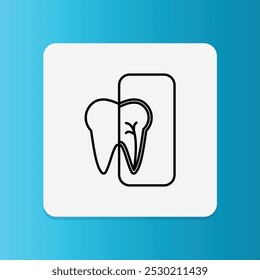 Radiografia dentária. Traçado editável. Ilustração vetorial	
