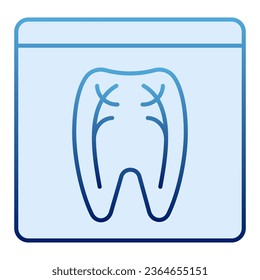 Dental xray flat icon. Tooth xray blue icons in trendy flat style. Orthodontic roentgen gradient style design, designed for web and app. Eps 10