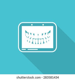 Dental Xray Icon With Long Shadow.
