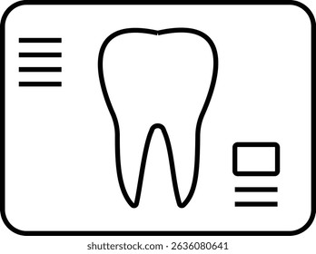 dental x-ray icon.a tooth icon on white background. flat design, vector illustration outline style design