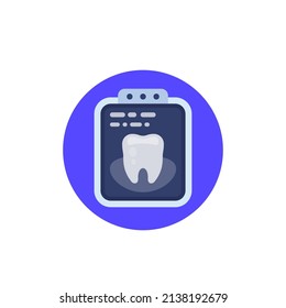 Dental X-ray Image Icon, Flat Vector