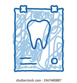 Dental X-ray Image Stomatology sketch icon vector. Hand drawn blue doodle line art isolated symbol illustration