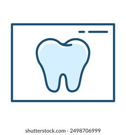 Dental x-ray line icon vector isolated. Simple symbol of a tooth. Concept of dentistry and oral health. Professional scan of teeth.
