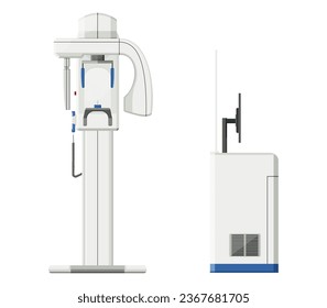 La máquina de rayos X dentales proporciona imágenes digitales panorámicas, cefalométricas, 3D. de estructura dental, nervios y huesos, colocación de implantes dentales diseño plano