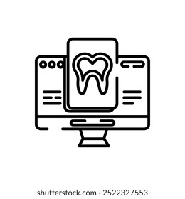 Dental X-ray Outline Icon, Vector illustration