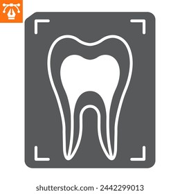 Dental x-ray solid icon, glyph style icon for web site or mobile app, dentistry and treatment, diagnostic vector icon, simple vector illustration, vector graphics.