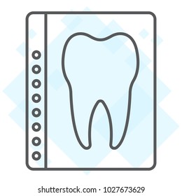 Dental x-ray thin line icon, stomatology and dental, radiology sign vector graphics, a linear pattern on a white background, eps 10.