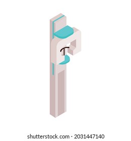 Dental Xray Unit Isometric Icon On White Background Vector Illustration