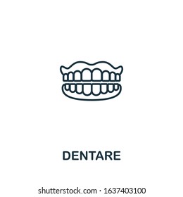 Dentare icon from elderly care collection. Simple line element Dentare symbol for templates, web design and infographics