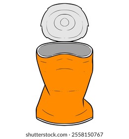 dented cans illustration hand drawn isolated vector