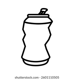 dented drink can icon, simple flat style, illustration, logo sign symbol pictogram template, for ui or ux isolated on white for mobile app, editable