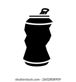dented drink can icon, simple flat style, illustration, logo sign symbol pictogram template, for ui or ux isolated on white for mobile app, editable