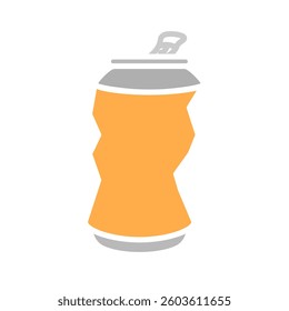 dented drink can icon, simple flat style, illustration, logo sign symbol pictogram template, for ui or ux isolated on white for mobile app, editable