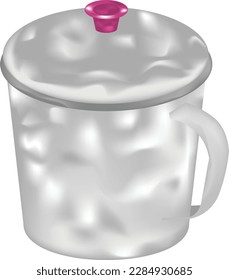 Dented silver mug vector design
