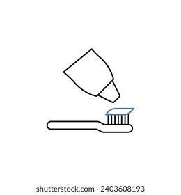 Dentifrice Concept Line Icon. Einfache Elementgrafik. Dentifrice Konzept Umriss Symbol Design.