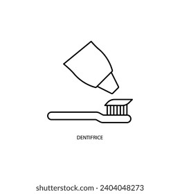 Dentifrice Concept Line Icon. Einfache Elementgrafik. Dentifrice Konzept Umriss Symbol Design.