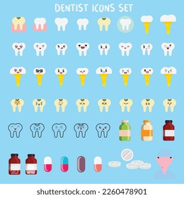 DENTISIT MEDICAL PR EDUCATION ICONS SET