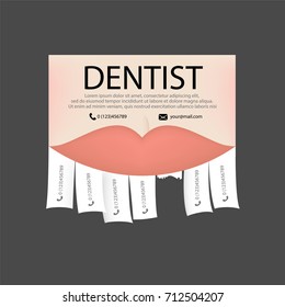 Dentist ad (dental clinic). Bite correction, whitening, orthodontics, sealing, prosthetics, implantation