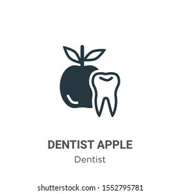 Dentist apple vector icon on white background. Flat vector dentist apple icon symbol sign from modern dentist collection for mobile concept and web apps design.