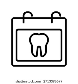 Icono de cita con el dentista, Vector de línea