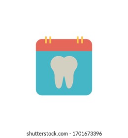Icono de cita dentista ilustración vectorial diseño de estilo plano. aislado sobre fondo blanco