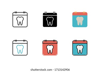 dentist appointment icon vector illustration with different style design. isolated on white background