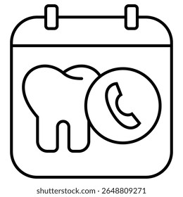 Dentist Appointment outline icon isolated on white