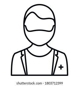 Dentist avatar icon. Outline dentist avatar vector icon for web design isolated on white background