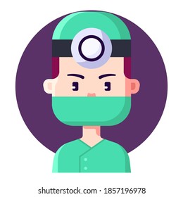 Dentist avatar job and profession. Pixel perfect vector icon graphic.