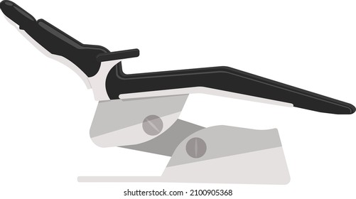 Dentist black chair, illustration, vector on a white background.